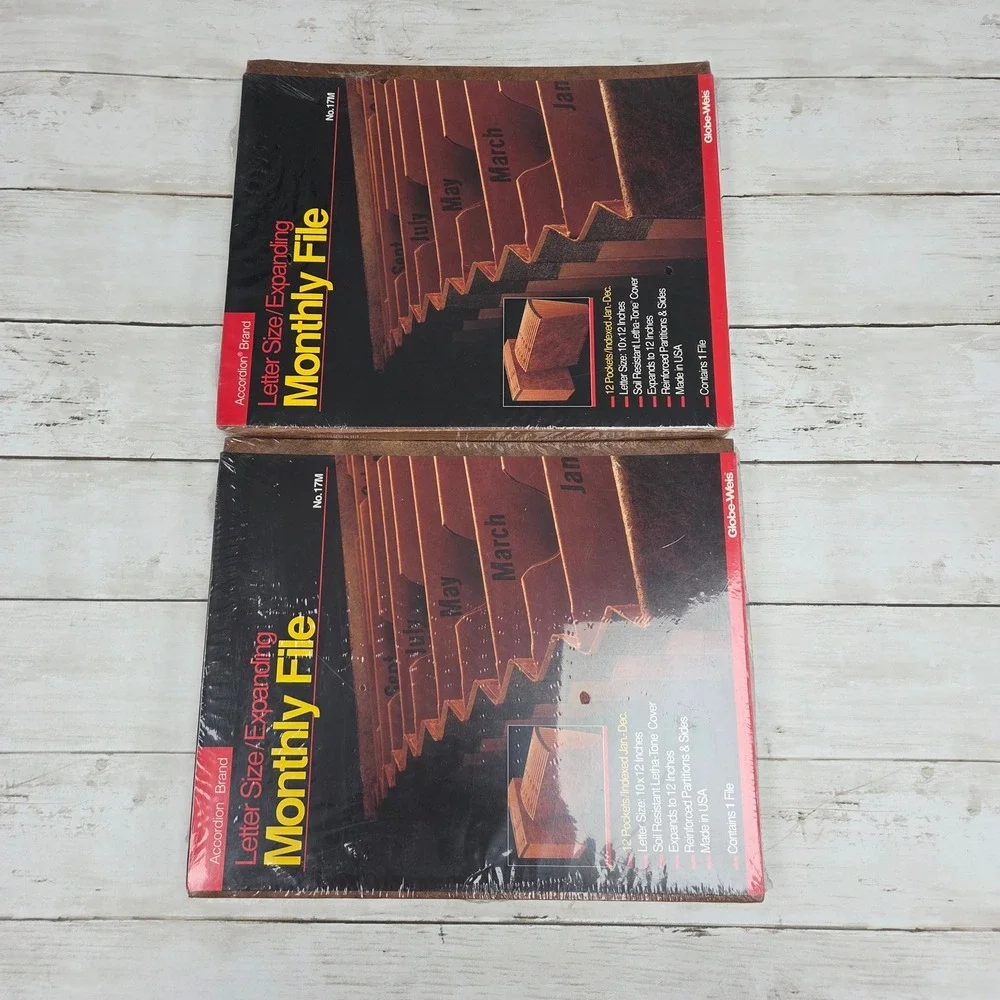 Expanding‎ Monthly File 2pk Brown No. 17M Letter Size 12 Pocket Globe-Weis